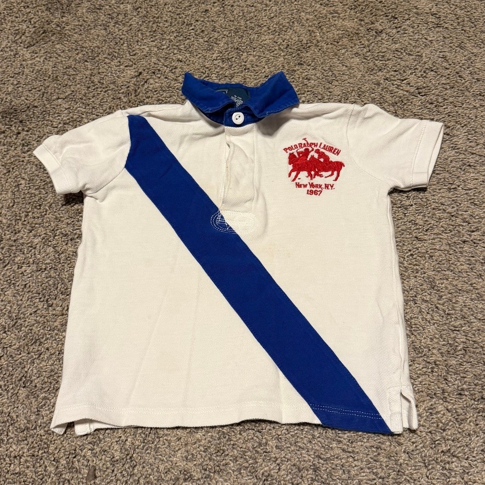 Polo Ralph Lauren Baby Boys Polo Shirt White Blue Red Size 24M